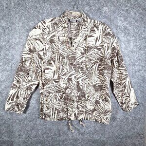 Chico's Jacket Women's Zenergy Tan Full Zip Snap Button Golf Activewear sz xl